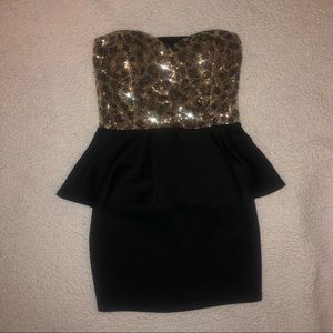 Sparkly Peplum Mini Dress